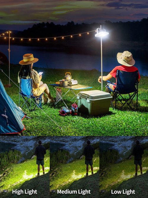 intelamp Solar Camping Lantern, Portable Outdoor Light,2000mAh Emergency Solar Light, Suitable for Fishing, Hiking, Camping, Garden, Courtyard, Corridor, Aisle