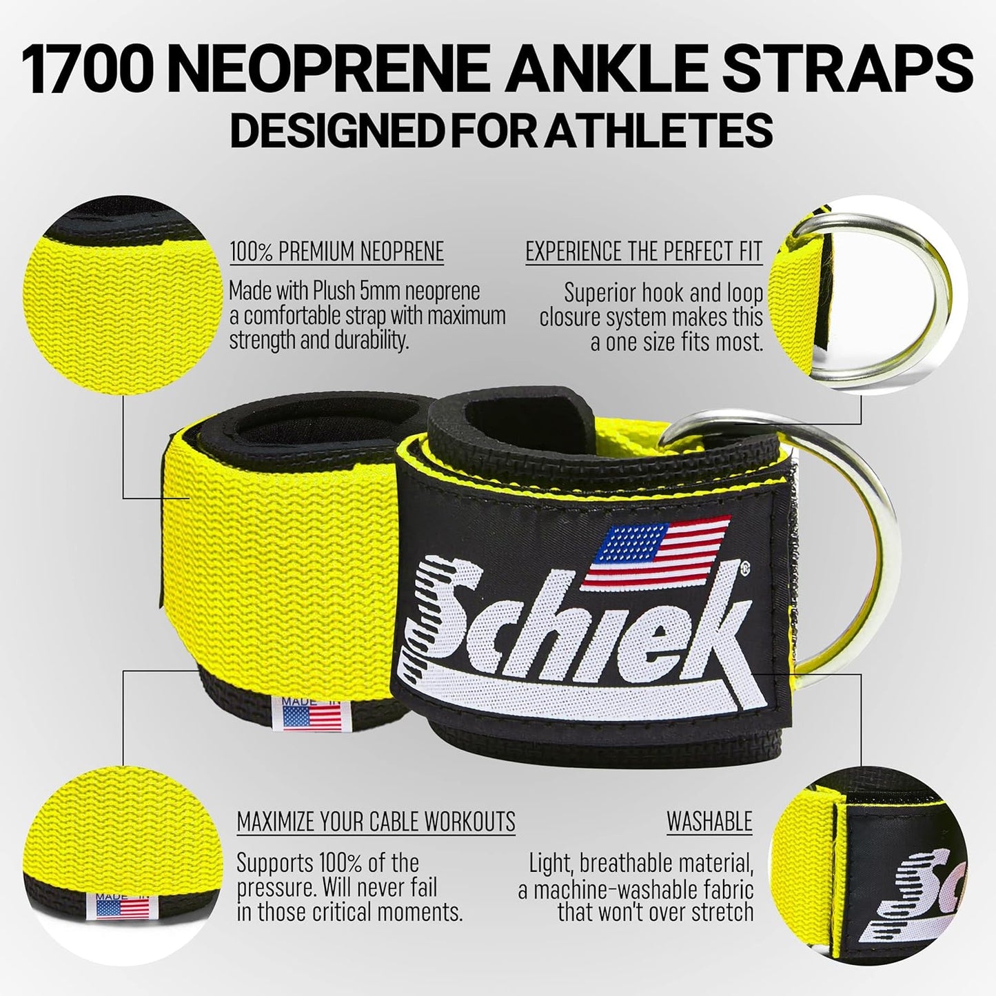 Schiek Sports Model 1700 Neoprene Ankle Straps