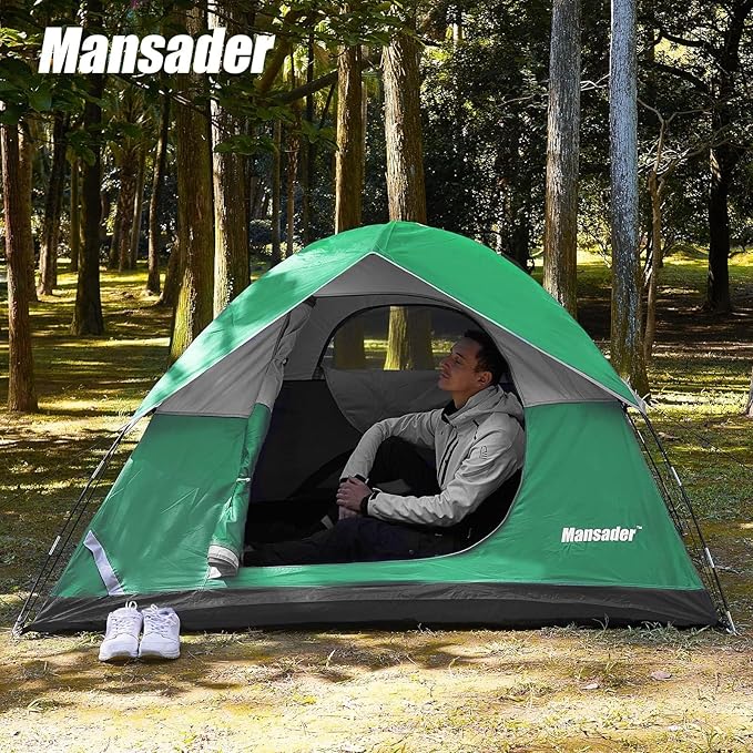 Camping Tent, Waterproof 2/3/4 Person Tents for Camping, Lightweight Easy Set Up Outdoor Hiking Tent Backpacking Tent with Carry Bag, Backpack Tent Suit for Family Beach Hiking Travel