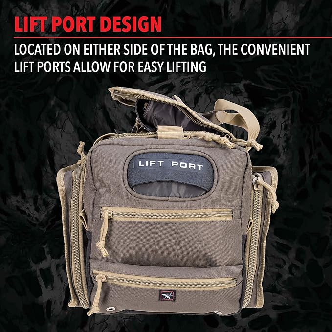 G.P.S. Sporting Clays Range Bag , Secure Ammo & Shooting Accessories Storage, Durable Waterproof Tactical Gear,Olive