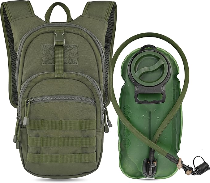 MARCHWAY Tactical Molle Hydration Pack with 2.5L TPU Water Bladder, Compact Yet Spacious Military Backpack for Hiking, Cycling, Backpacking, Hunting, Running