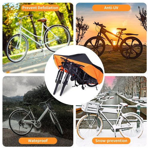 BLEJOY Bike Cover Waterproof Outdoor - Bicycle Covers for 1 or 2 Bikes - 420D Heavy Duty Rain Sun UV Dust Wind Proof Cover for Electric Mountain Road Bike