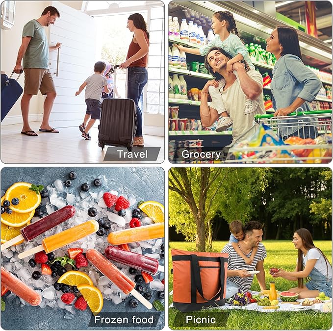 BeeGreen Insulated Cooler Bag Leakproof Freezer Shopping Tote for Groceries Thermal Food Delivery Bag
