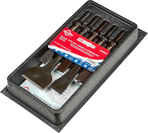 Mayhew Tools 32023 Pneumatic Cut, Chisel and Scraper Set, Black Oxide Finish, 5-Piece