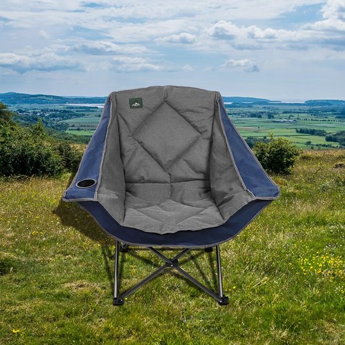 Northroad Oversized Foldable Camping Chair, Outdoor Padded Lawn Chair w/Cup Holder,Carry Bag for Beach, Hiking, and Picnics,Heavy-Duty 300-lbs Capacity, Blue