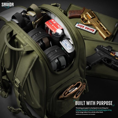 Savior Equipment SEMA Compact Tactical Range Pistol Backpack w/ 3 Gun Rug Sleeve