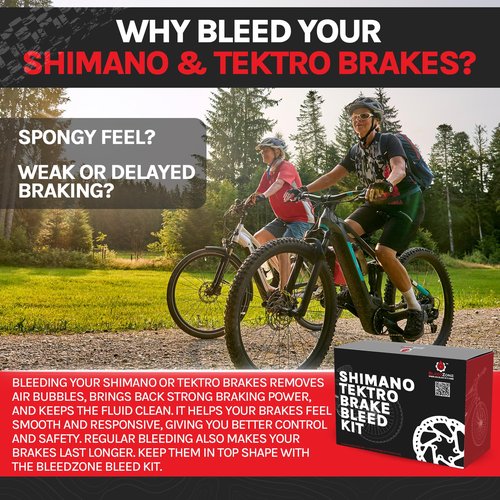 BleedZone Brake Bleed Kit with Mineral Oil Compatible with Shimano & Compatible with Tektro Hydraulic Brakes – Bicycle Hydraulic Brake Bleed Kit – Hydraulic Bike Brakes, MTB, Road Bikes and More