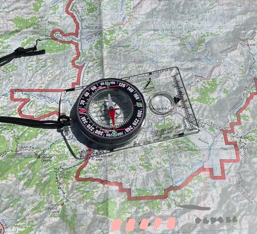 Outdoor Navigation Compass, Lightweight Design, Topographic Map Reading, Heading and Azimuth Measurement (Clear)