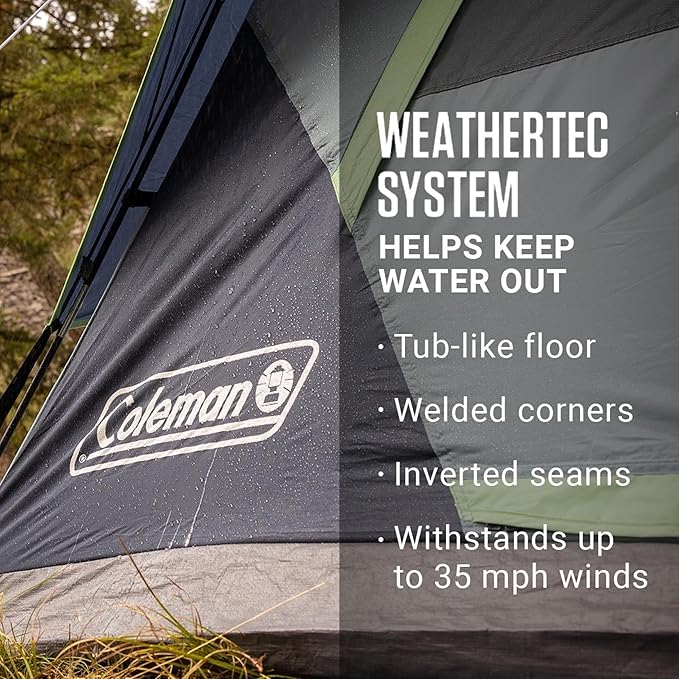 Coleman 4-Person Dark Room Skydome Camping Tent, Blue