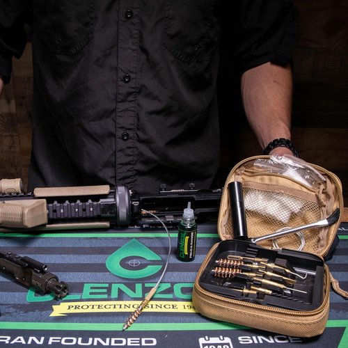 Clenzoil Tactical Gun Cleaning Kit | .223, 5.56mm, 380, 9mm, 300, 7.62mm | Rifle & Pistol Kit | Includes CLP, Bore Brushes, Patches, Tools & More