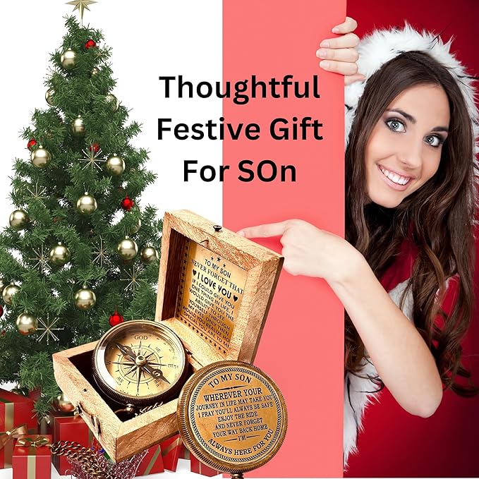 Inspiration Gift for Men Women Engraved Compass - Go Confidently - Thoreau Quote, You're Awesome Employee, Coworker Meaningful Gift for him her