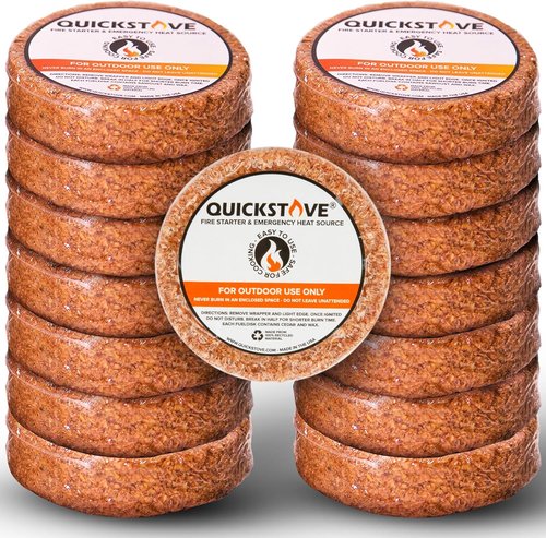 Fire Starters (10 Pack) – Waterproof Emergency Fuel Disks for Camping Essentials, Wood Stove, Fireplace, Fire Pit, Survival Kit, Campfire & Outdoor Accessories