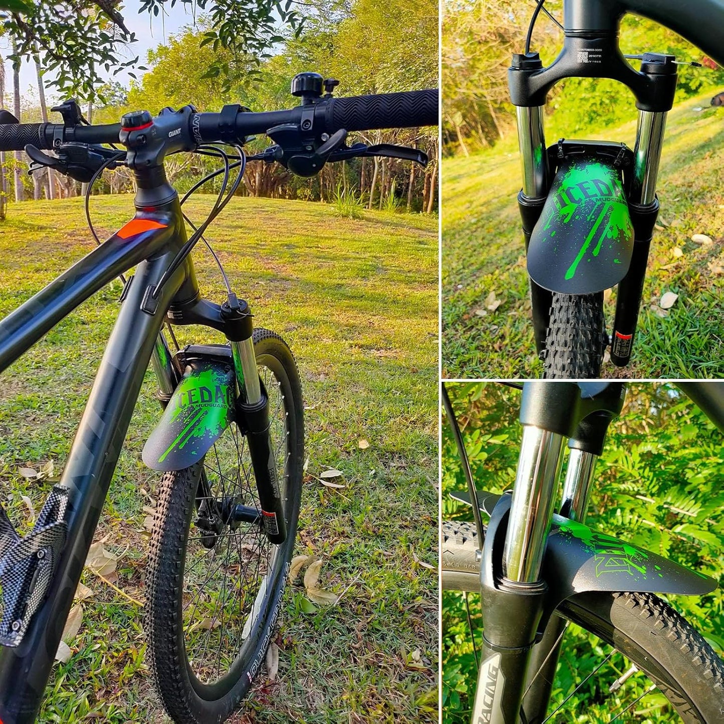 NICEDACK Bike Fender, Adjustable MTB Mud Guard, Front and Rear Compatible Mudguards, Fits 650B 20" 26" 27.5" 29 inch Fat Tire Bikes and All Disc Brake Bicycles