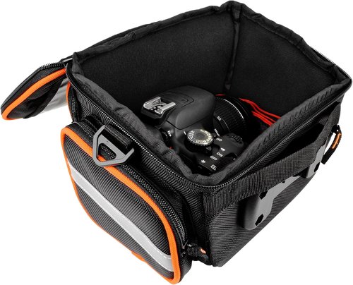 Ibera Bike Handlebar Bag - Water-Resistant Clip-On Bag with Transparent Lid & Shoulder Strap