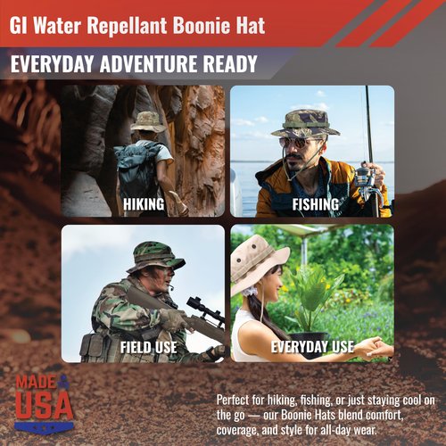 US Military Surplus GI Water Repellant Boonie Hat, Made in USA (OCP Scorpion, 7 1/2)