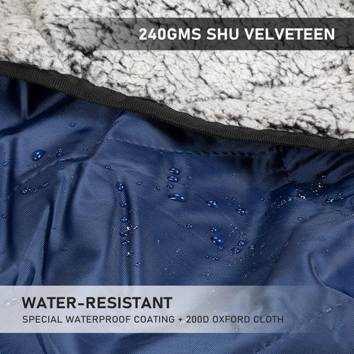 Solaris Waterproof Sherpa Outdoor Blanket, 60” x 80” Insulated Oxford, Packable for Stadium Camping & Cold Weather, Ideal for Soccer Moms, Pets, Picnics, Concerts, Navy Gray
