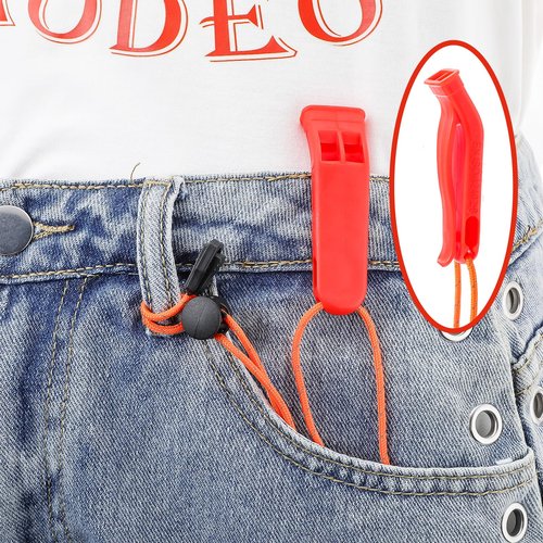 JIEYAO 4 Pcs Emergency Whistles with Adjustable Lanyard, Safety Survival Whistles, Loud Plastic Whistles Boat Floating Marine Whistle for Fishing Hiking Kayaking Camping Safety & Survival Equipment