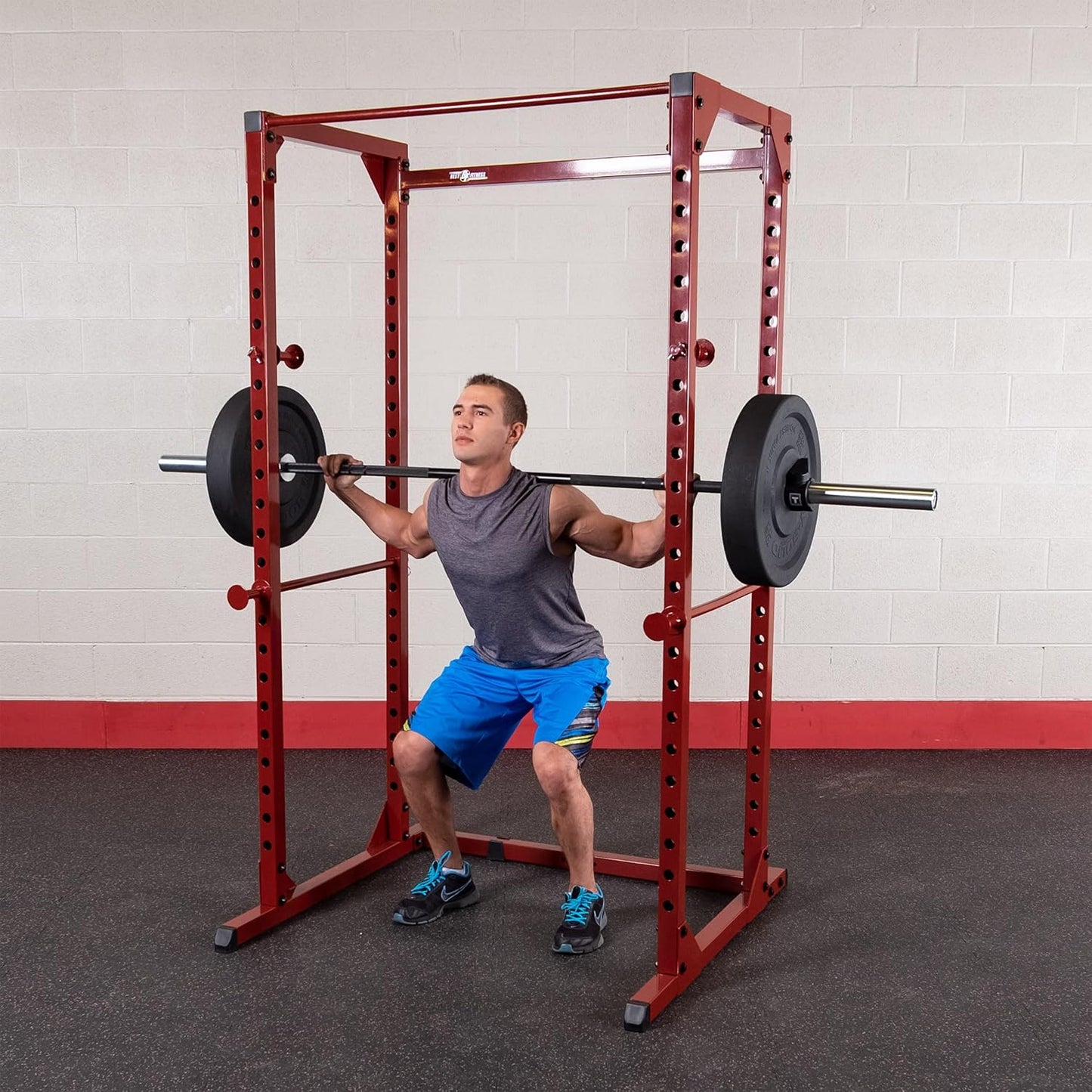 Power Rack for Home Gym - 14-Gauge Steel, 500lb Capacity, Chin Bar & 23 Safety Bars