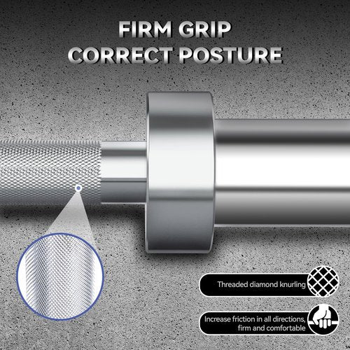 7FT Olympic Barbell, 1500lbs Capacity Weight Bar For Weightlifting and Powerlifting 45lb, Weight Bar Fit 2” Standard Weights