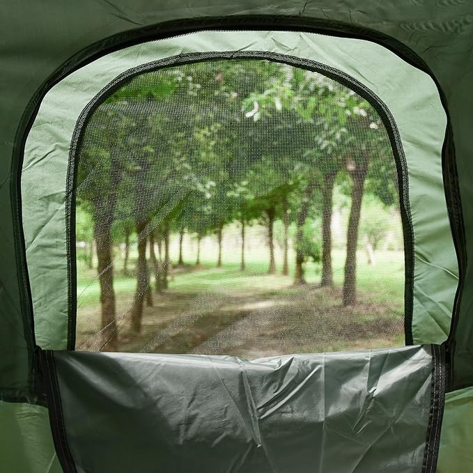 Outsunny Multifunctional Folding Camping Cots for Adults, Elevated Tent with Sleeping Bag, Thick Air Mattress Pad, Portable Single Sleeping Cot Camping Bed