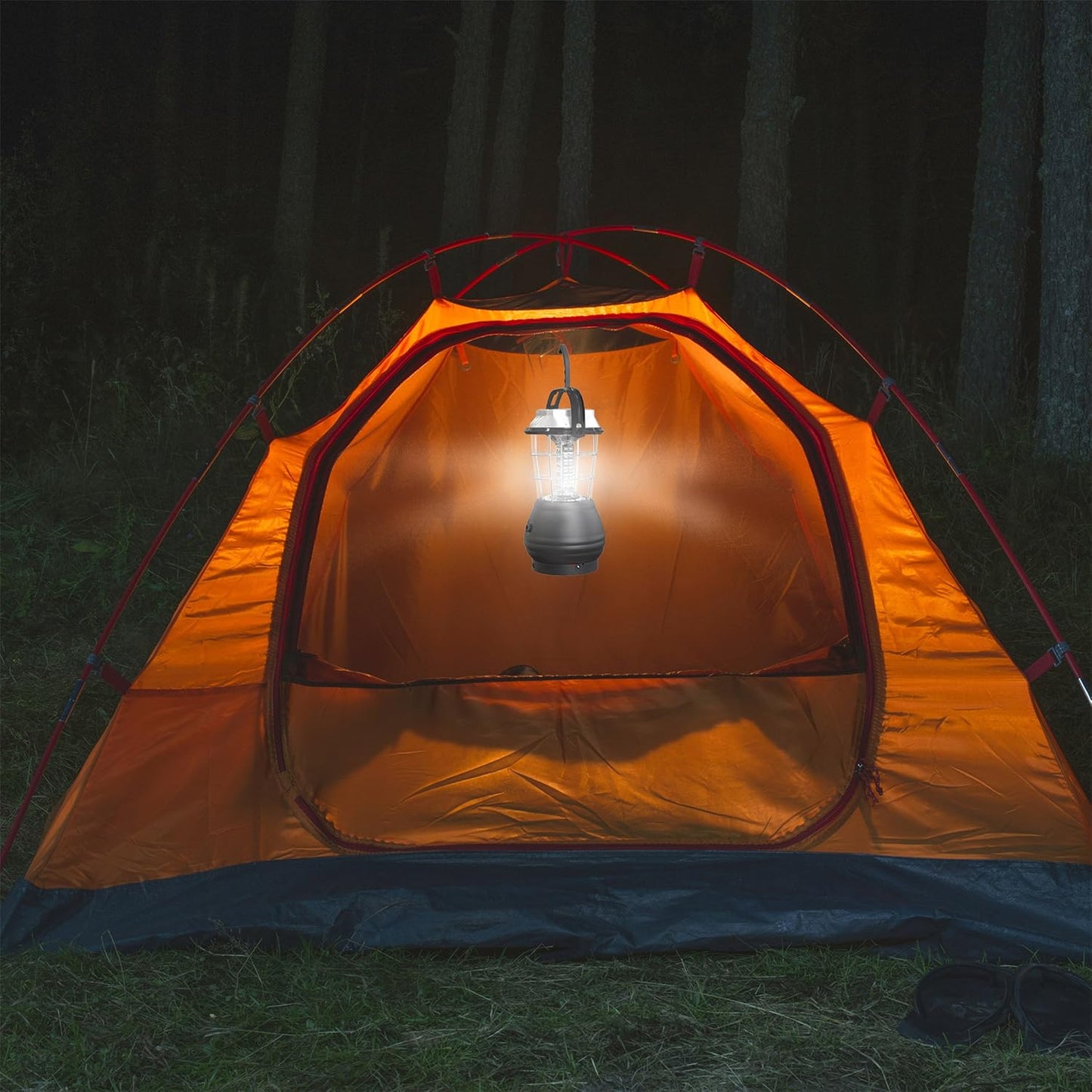 Solar Powered Hand Crank Lantern - Rechargeable LED Light for Camping & Outdoors