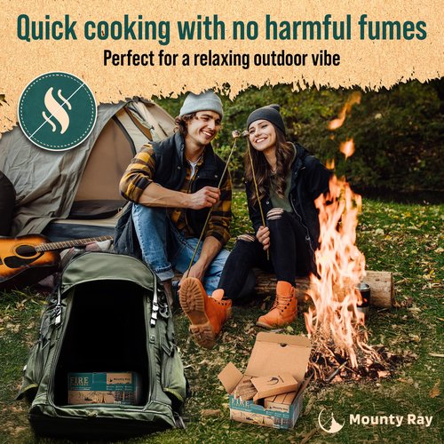 35 pcs Fire Starters for Campfires - Natural Fire Starters Sticks - Water Resistant & Odorless - All-Weather Charcoal Starter - for Indoor and Outdoor Use