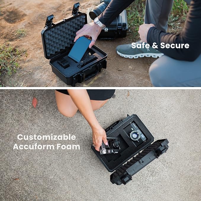 Seahorse 230 Heavy Duty Protective Dry Box Case with Foam - TSA Approved/Mil Spec / IP67 Waterproof/USA Made for Ammo First Aid Kits Microphones Motorcycles Bikes (with Foam)