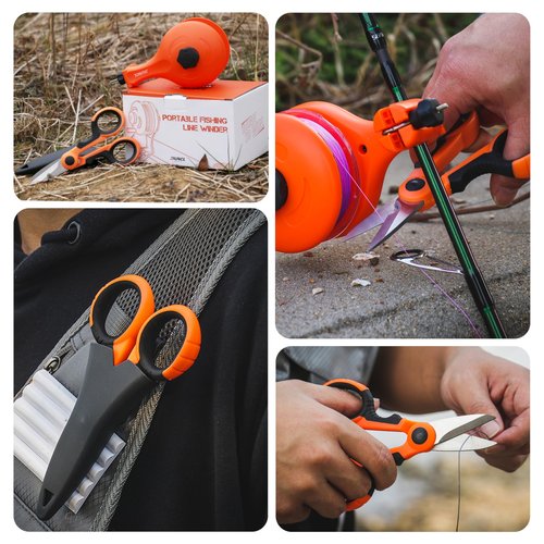 RUNCL Fishing Line Spooler – Portable Winder & Reel Spooling Tool for Casting and Spinning Reels, Prevents Line Twist, Non-Slip Handle with Built-in Scissors, Fishing Accessories for Anglers