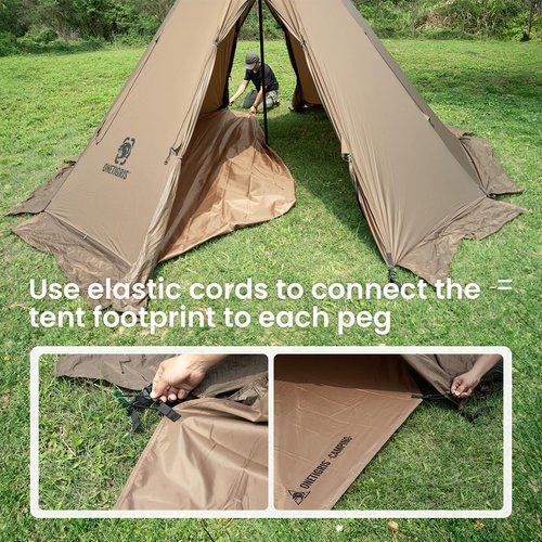 OneTigris Rock Fortress 6 Person Footprint, Ten-Sided Tent Groundsheet 5000mm Waterproof Ratings