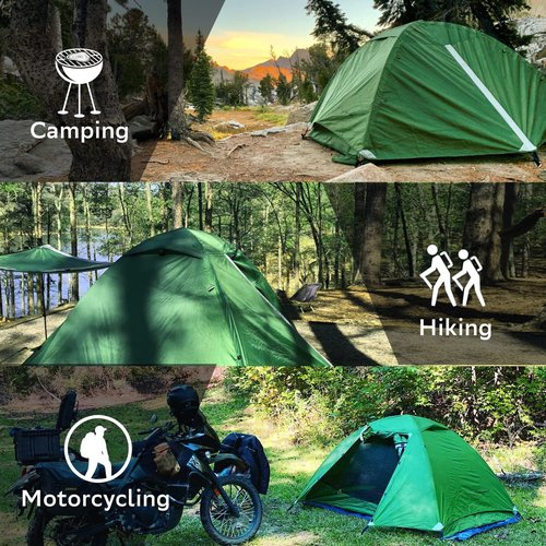 Clostnature Polaris Lightweight Backpacking Tents - 7'3'' x 6'3''x 3'11'' Camping Tent with Matching Waterproof Tent Footprint, 3 Person Waterproof Tent with Camping Tarp for Outdoor, Hiking