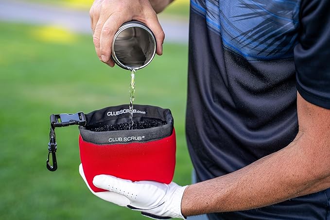 Golf Club and Golf Ball Cleaning Bag, Waterproof Clean Face Technology Liner, Detachable Clip, Machine Washable, Cleans Club Grooves, Dry Exterior (Neoprene or Microfiber Option Available)