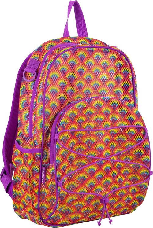 Lightweight Eastsport Mesh Beach Backpack - See-Through Travel Bag for College, Swim & Gym - Black