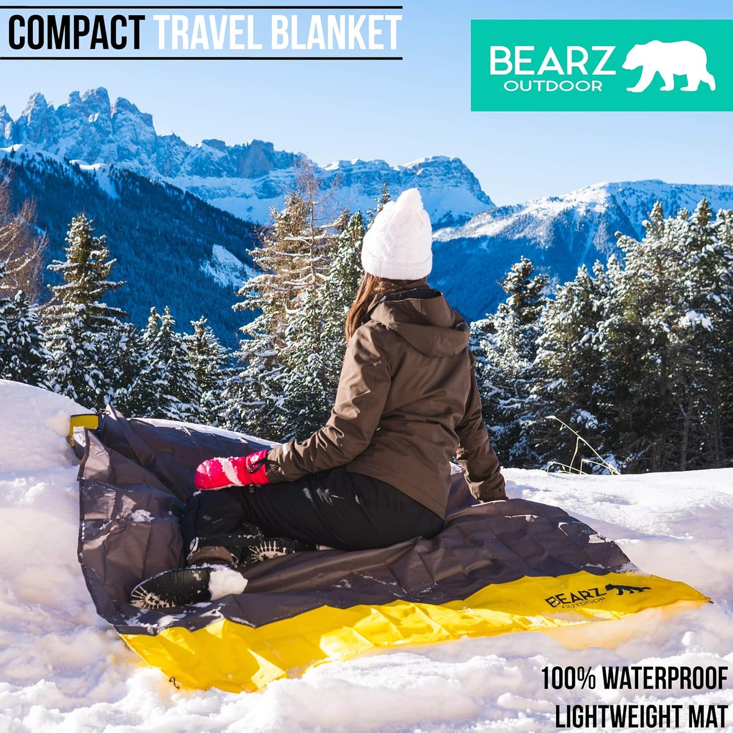 Pocket Blanket - Beach Blanket Waterproof Sandproof, Picnic Blankets Waterproof Foldable, Lightweight & Compact for Hiking, Camping, Travel, Festival Accessories