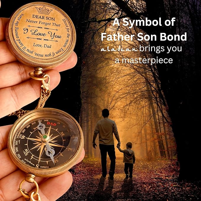Inspiration Gift for Men Women Engraved Compass - Go Confidently - Thoreau Quote, You're Awesome Employee, Coworker Meaningful Gift for him her