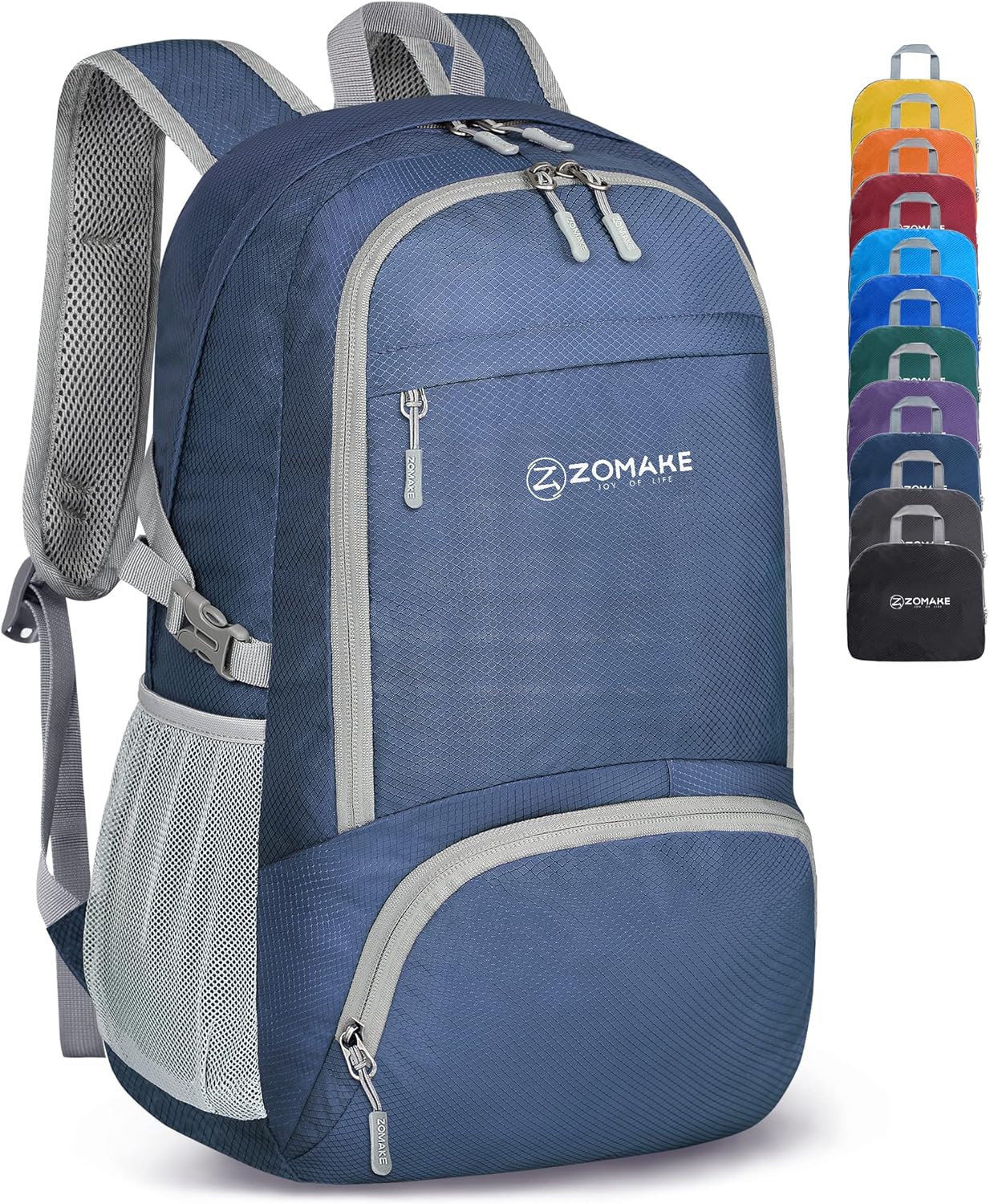 ZOMAKE Lightweight Packable Backpack 30L, Foldable Hiking Backpacks Water Resistant Compact Folding Daypack for Travel(Black)