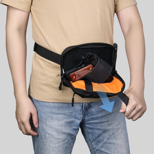 DEYACE Fanny Packs, Adjustable Waist Pack with Pistol Holder, Concealed Carry Bag for Women and Men, CCW, EDC, Travel, Work, Outdoor