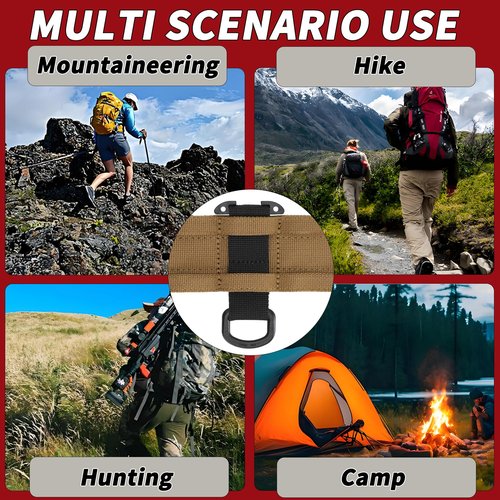 SIVIGEAR Tactical Gear Clip with D Ring Hook, T-Mount Molle Key Clip, Plastic Carabiner for Belt, Glove, and Outdoor Accessories