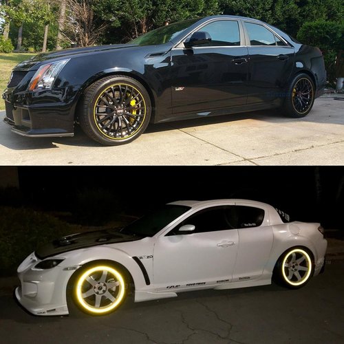 High-Intensity Yellow Reflective Safety Rim Tapes for All Vehicles - Custom Fit 17” SportsBike