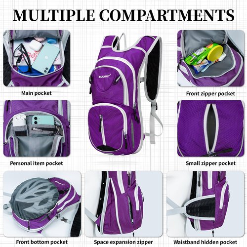 EULANT Running Backpack, Small Waterproof Daypack for Hiking Cycling Camping Walking Jogging, Water Backpack for Women Men
