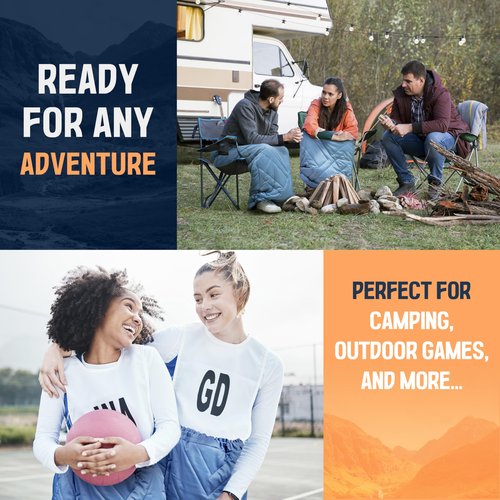 TREK & FIELD Outdoor Blanket - Wind & Water-Resistant, 54” Large Stadium Blanket for The Lower Body, Perfect for Sports, Outdoor Events, Camping & Travel, Soft & Warm Polyester (L/XL)