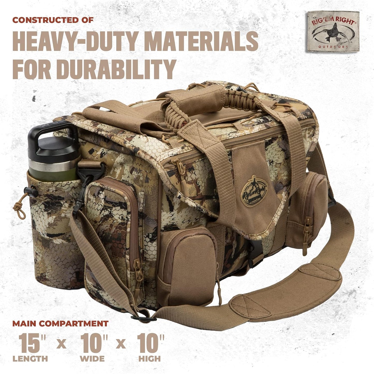 Rig'Em Right Waterfowl Shell Shocker XLT Duck Hunting Blind Bag with Molded Ammo Compartments, Sunglasses Case, Drink Holder and More (Gore Optifade March Camo)