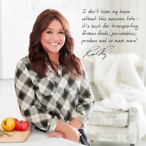 Rachael Ray Chillout Reusable Grocery Bag and Lunch Bag, Cooler Bag, Soft Sided Cooler and Lunch Bag, Insulated and Leak Proof