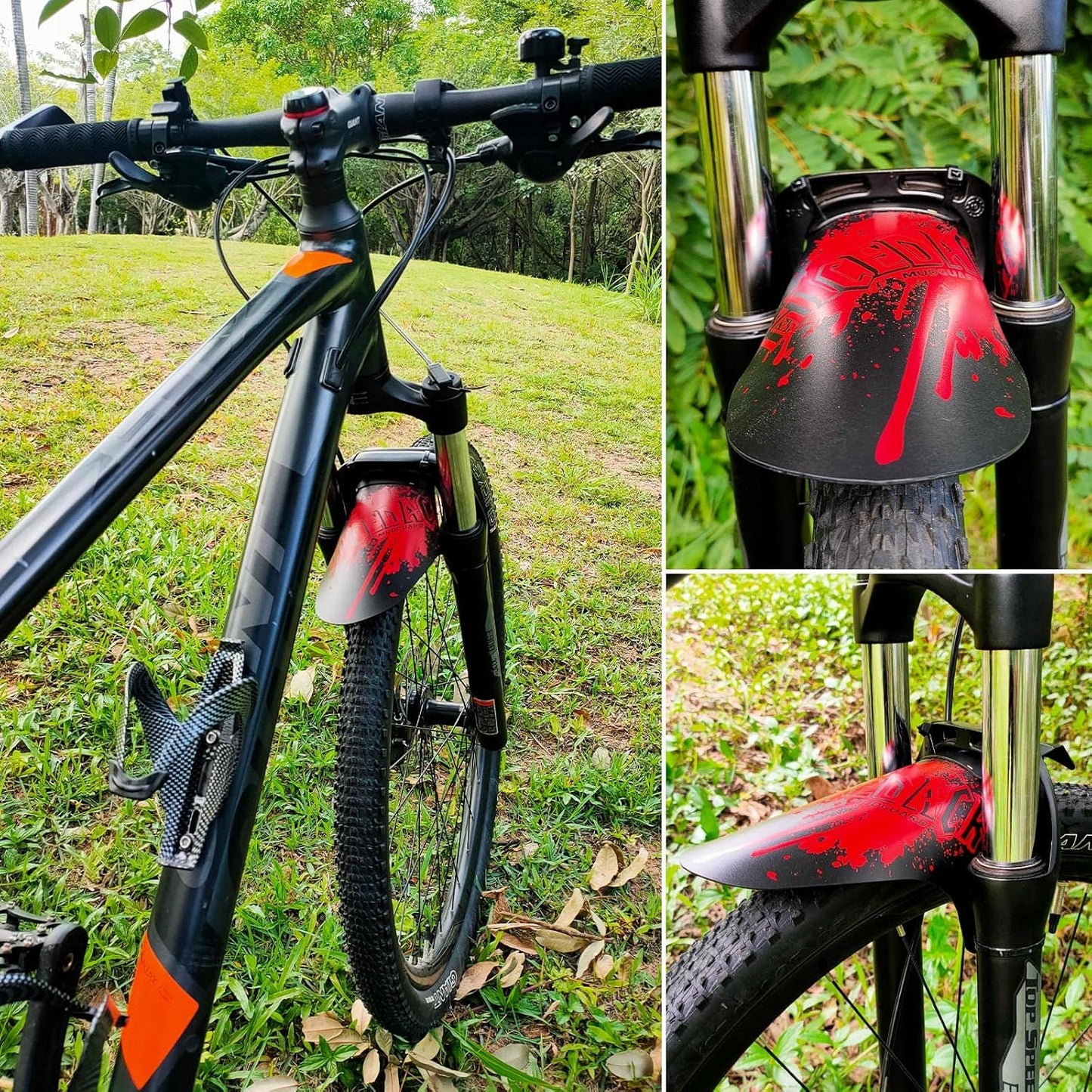 NICEDACK Bike Fender, Adjustable MTB Mud Guard, Front and Rear Compatible Mudguards, Fits 650B 20" 26" 27.5" 29 inch Fat Tire Bikes and All Disc Brake Bicycles