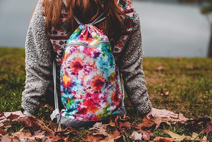 Skog Å Kust GymSak | Patented 2-in-1 Drawstring Cinch Bag with Removable Waterproof Dry Bag | Sugar Skulls