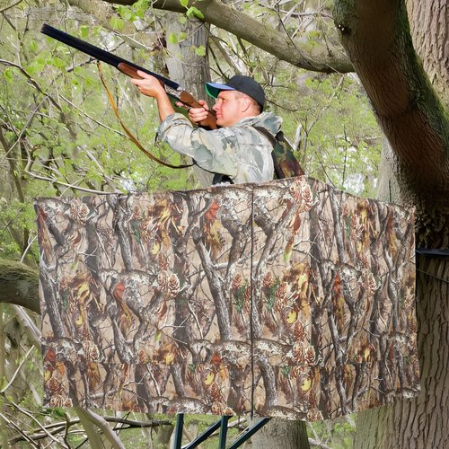 Maniaacer Hunting Tree Stand Blinds Cover Camouflage Universal Tree Stand Blinds Realistic Forest Camo Treestand Cover with Zipper for Deer Elk Hunting, Frames Not Included(102"x 35", 142" x 35")