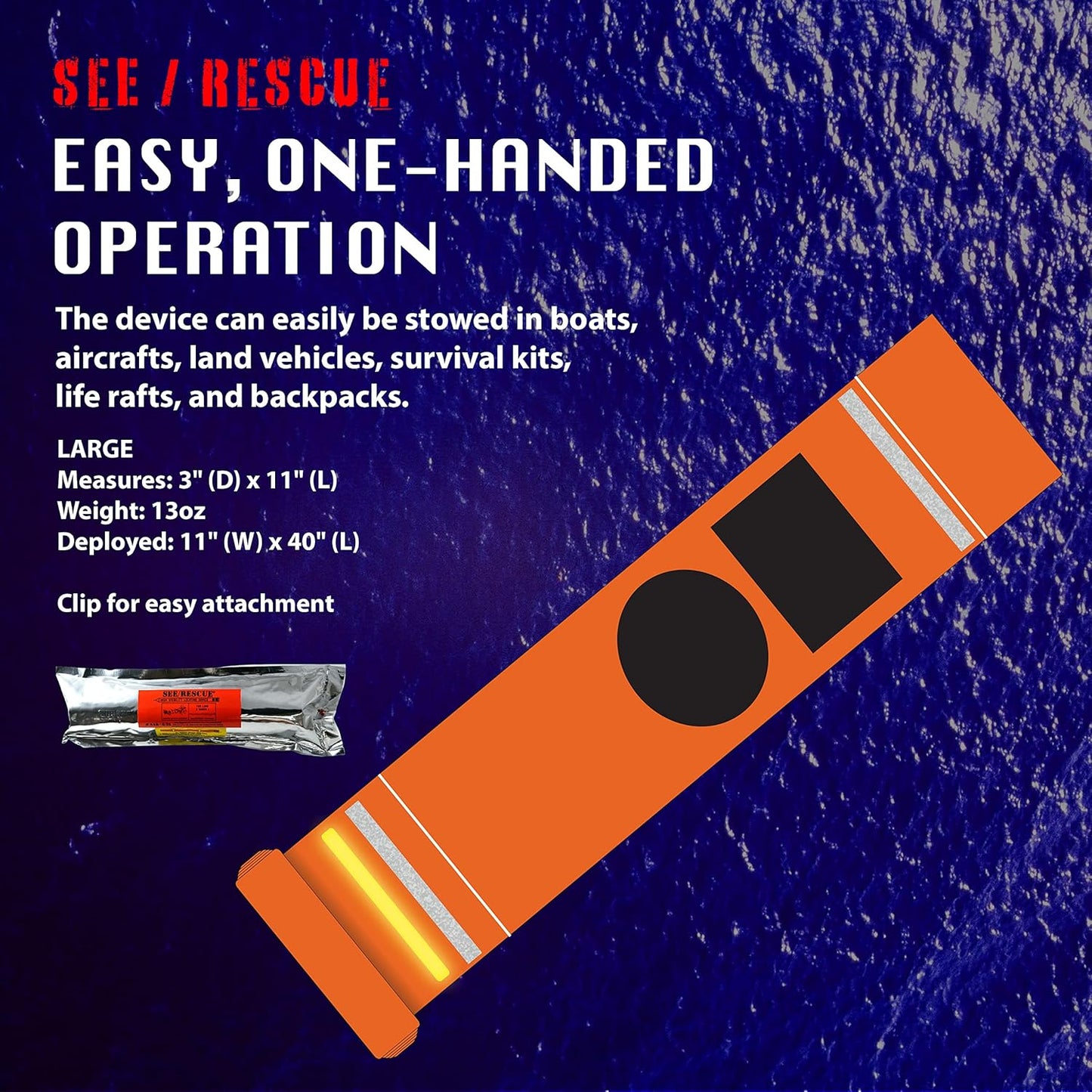 Portable Streamer Survival Tool - Emergency Rescue Device for Land, Sea & Snow