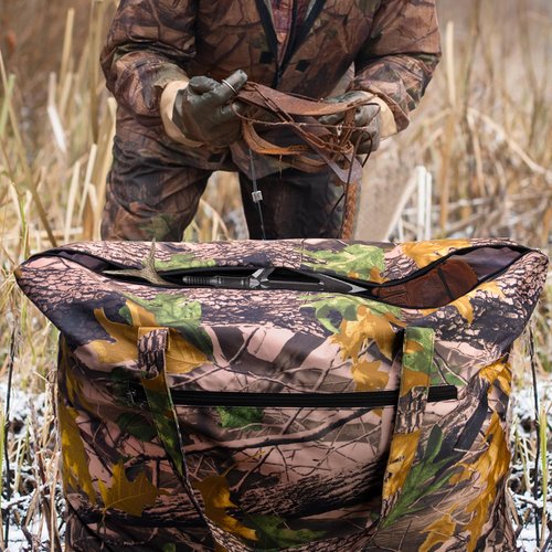 Shupakul 33" x 26" Waterproof Hunting Scent Control Bag-Camouflage Scent Free Tote Bag with Side Pocket-Travel Storage Bag for Hunting Clothes & Accessories Eliminates Odors