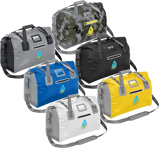 Skog Å Kust Duffelsak Heavy Duty Waterproof Duffel - Gear Bag for Sports, Travel, & More - 60L Yellow