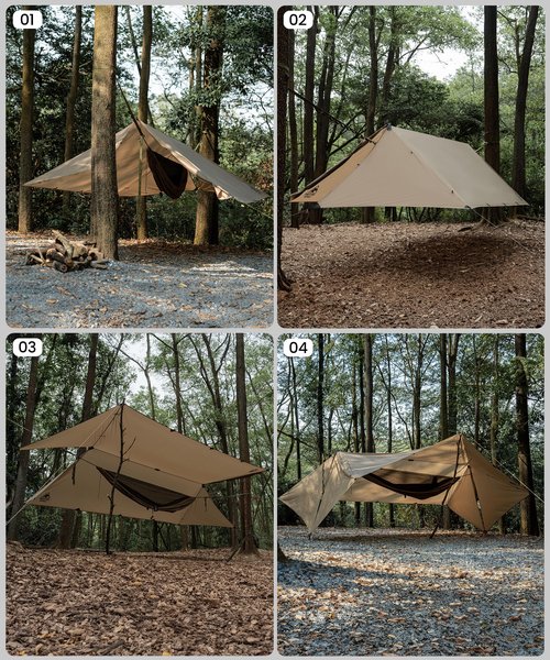 OneTigris Proteus Camping Tarp, Versatile Waterproof Lightweight Tarp Shelter with Doors, Extra Large 20.1ft x 9.2ft, Ideal for Camping, Hiking, Backpacking, Tent, Bushcraft