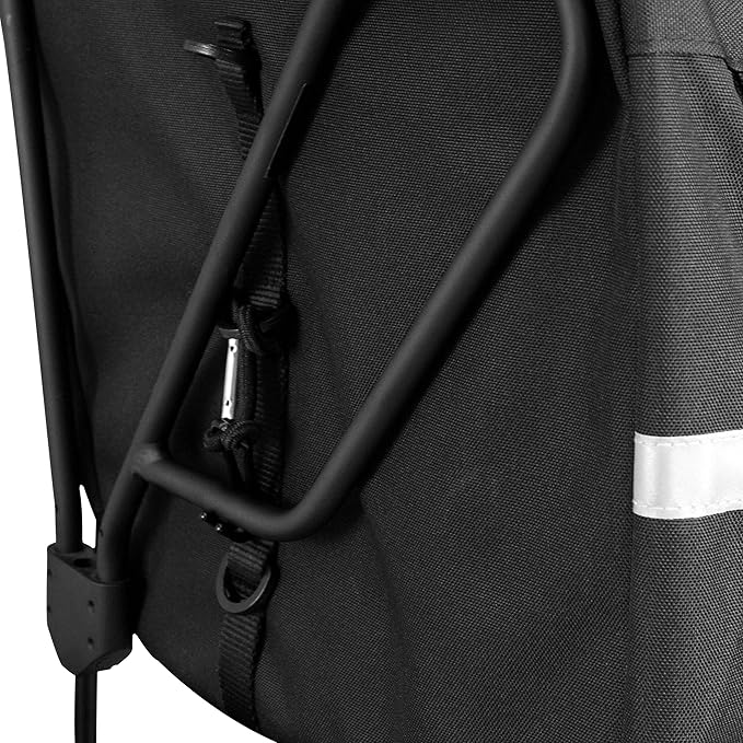 BV Bike Panniers 26L With Adjustable Hooks, Commuter Panniers For Bicycles With Carrying Handle, Bag With 3M Reflective Trim For More Visibility, Fit Most Rack